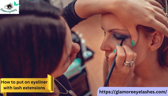 how to put on eyeliner with lash extensions